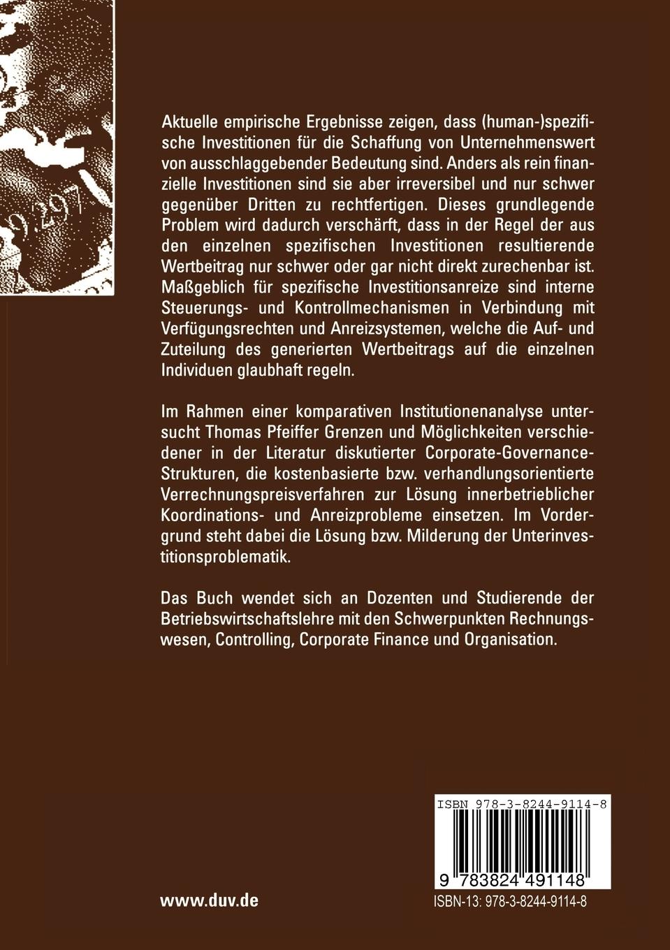 Rückseitencover Corporate-Governance-Strukturen interner Märkte