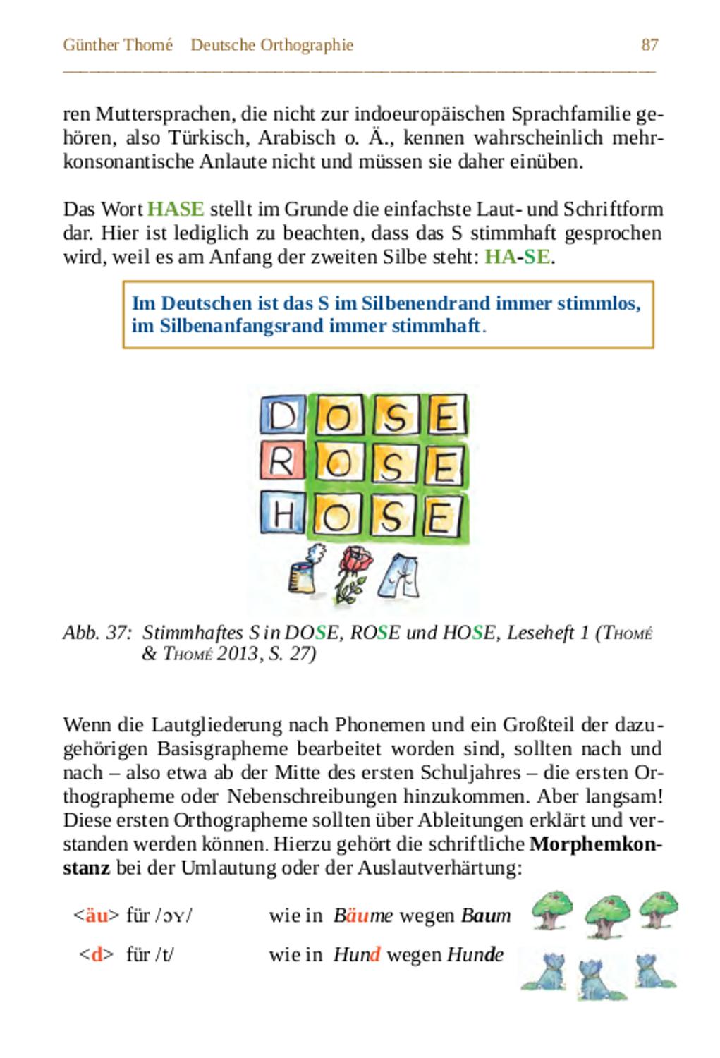 Beispielinhalt (Bild) Deutsche Orthographie