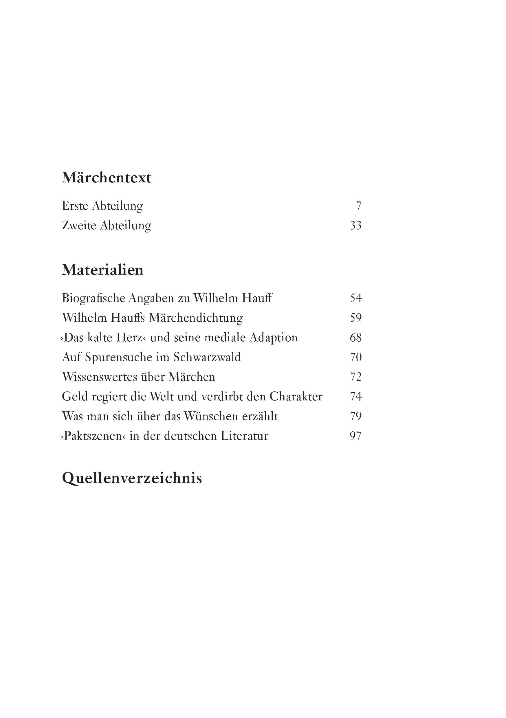 Beispielinhalt (Bild) Das kalte Herz - Wilhelm Hauff