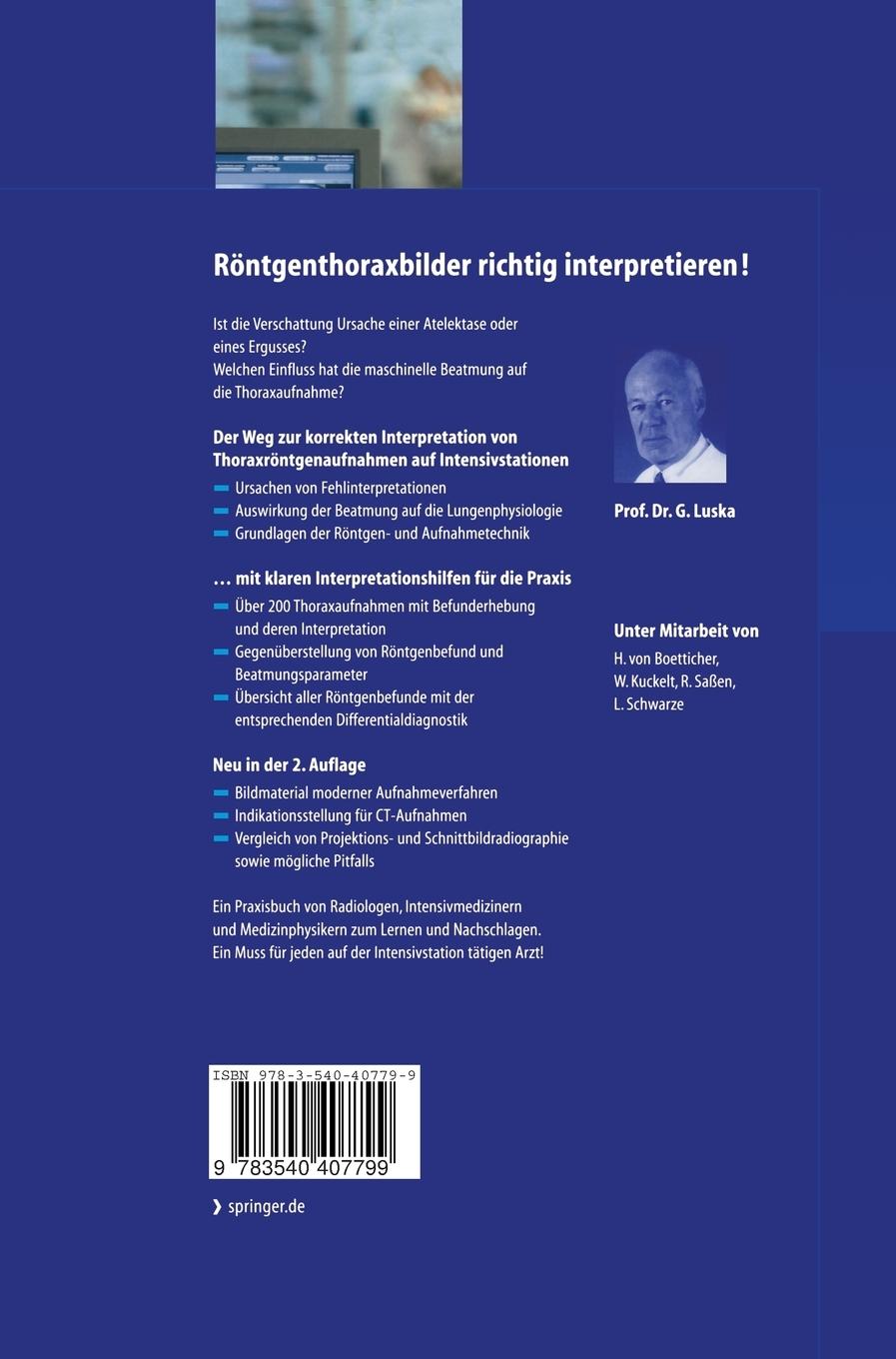 Rückseitencover Röntgenthorax auf Intensivstationen