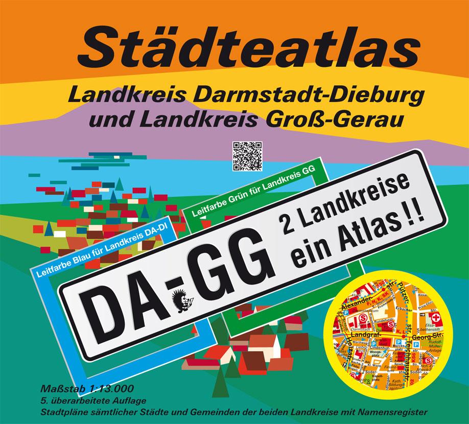 Vorderes Coverbild Städteatlas Landkreis Darmstadt-Dieburg und Landkreis Groß-Gerau  1:13 000