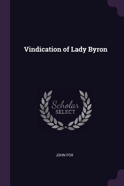 Vorderes Coverbild Vindication of Lady Byron
