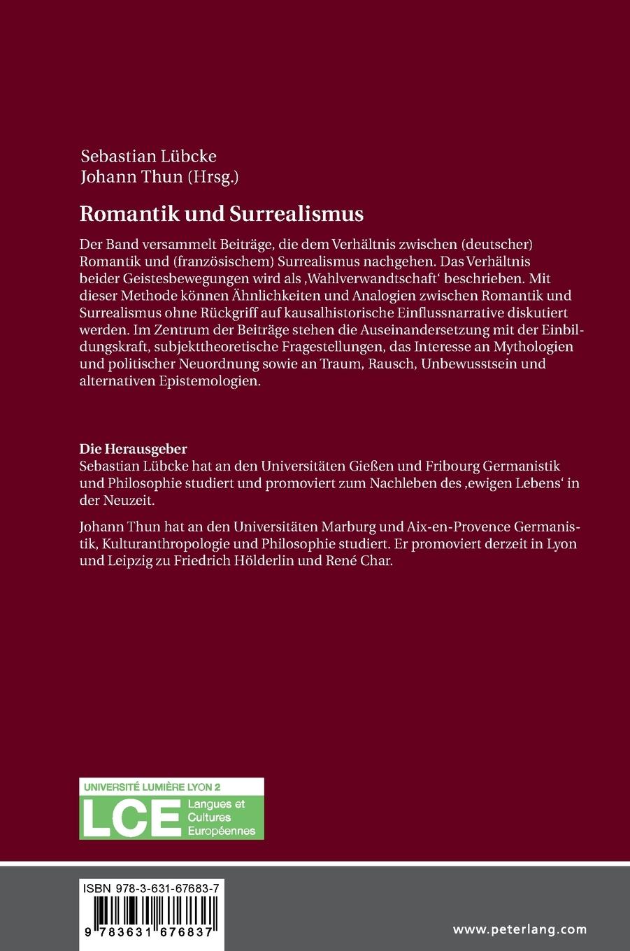 Rückseitencover Romantik und Surrealismus