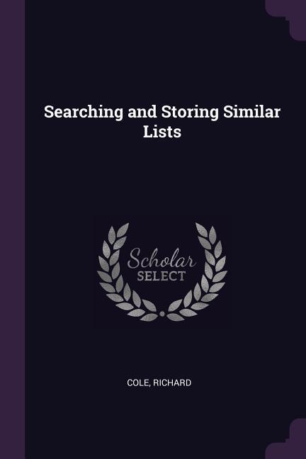 Vorderes Coverbild Searching and Storing Similar Lists