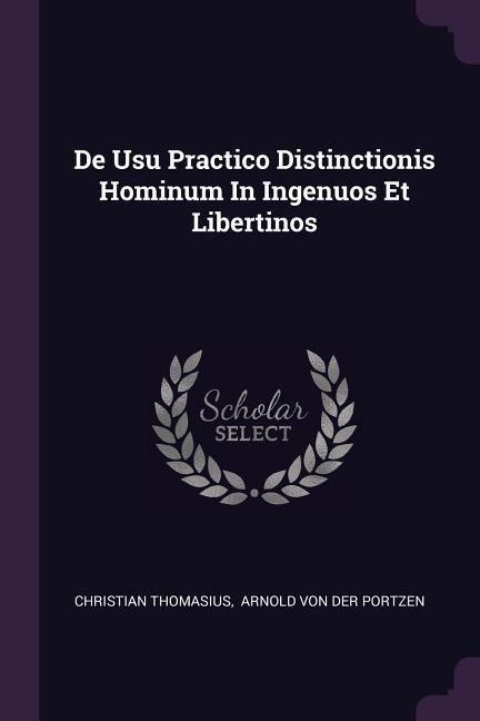 Vorderes Coverbild De Usu Practico Distinctionis Hominum In Ingenuos Et Libertinos