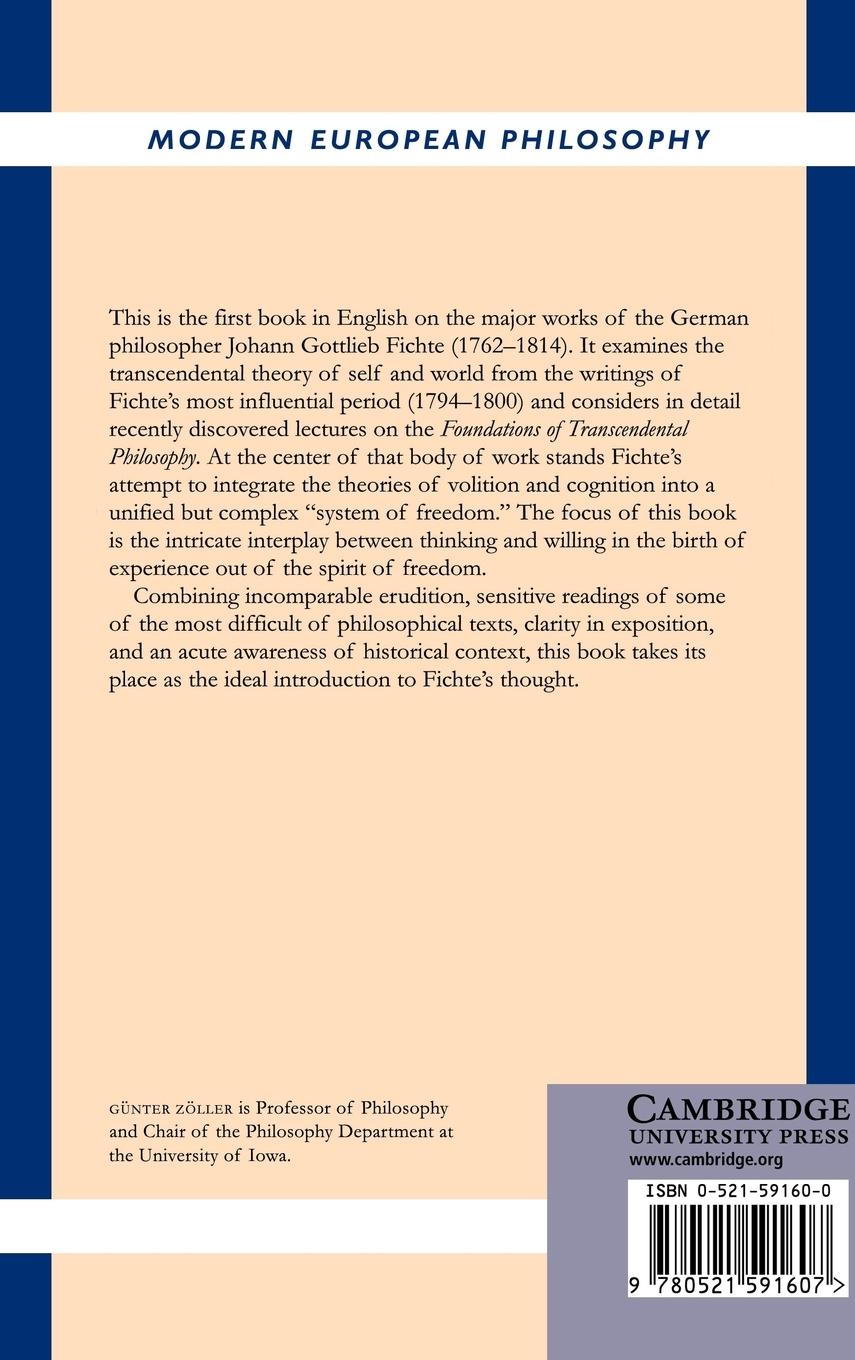Rückseitencover Fichte's Transcendental Philosophy