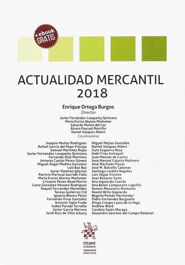 Vorderes Coverbild Actualidad mercantil 2018