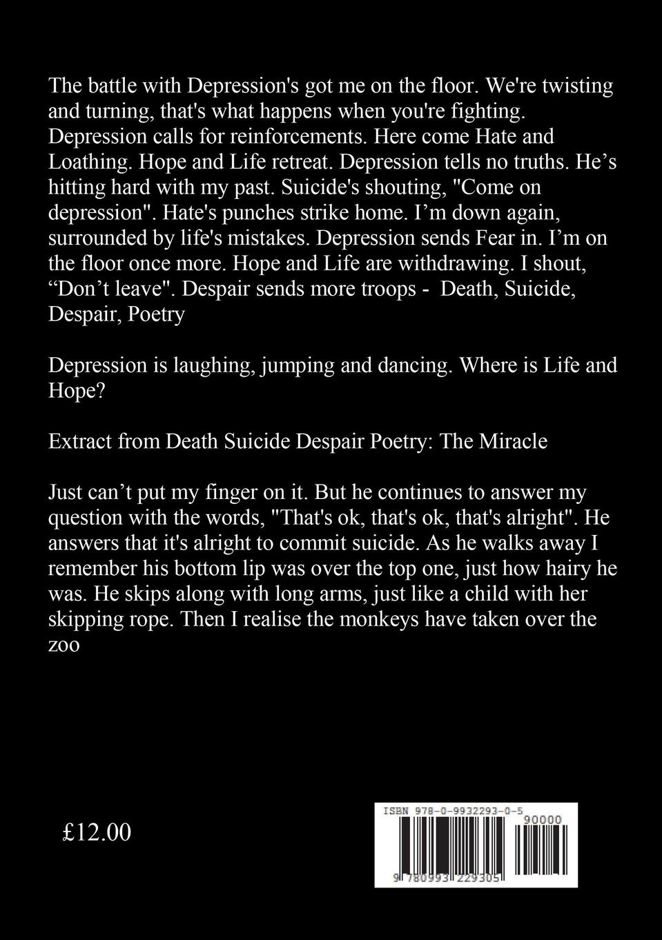 Rückseitencover Death Suicide Despair Poetry