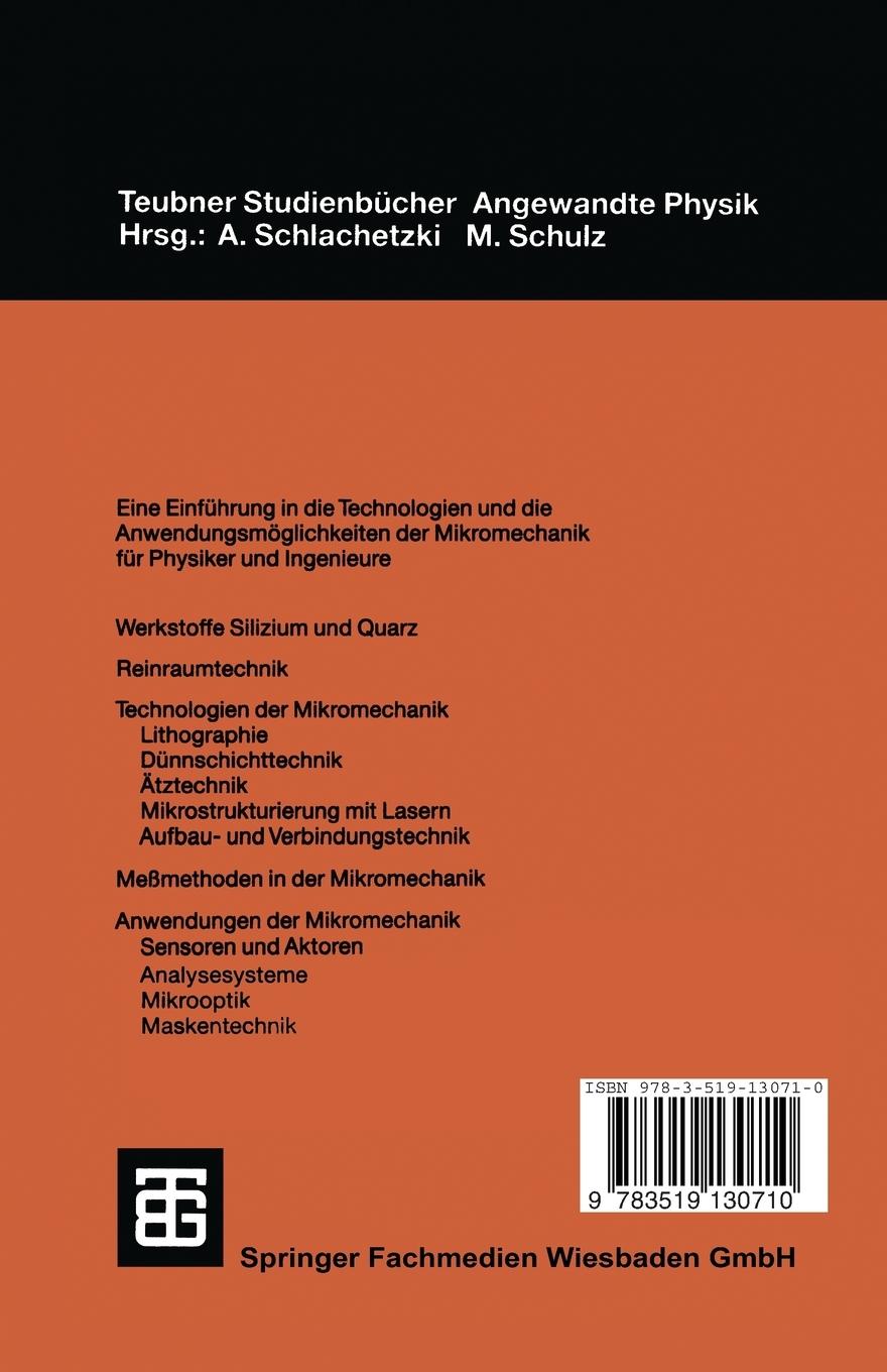 Rückseitencover Mikromechanik