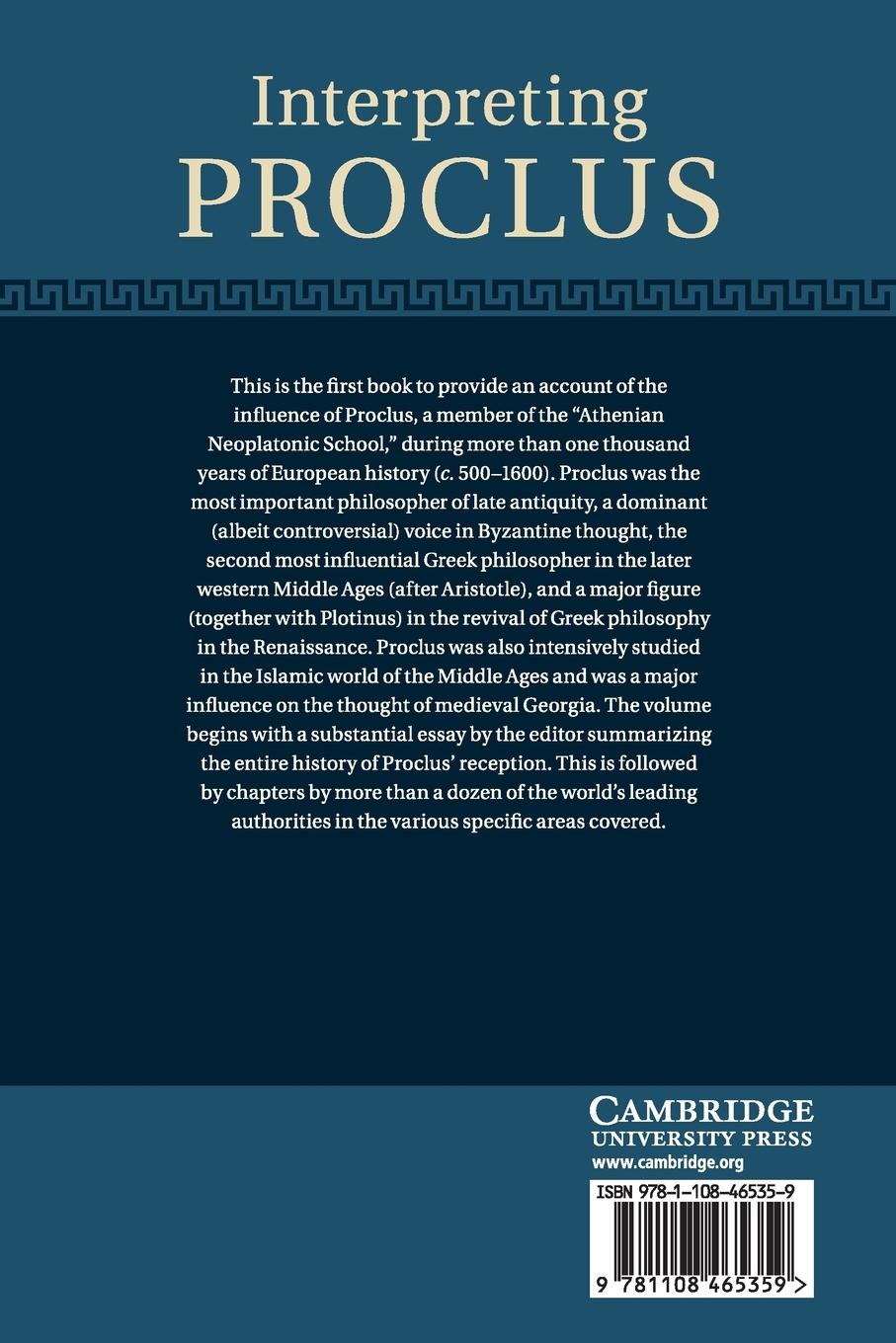 Rückseitencover Interpreting Proclus