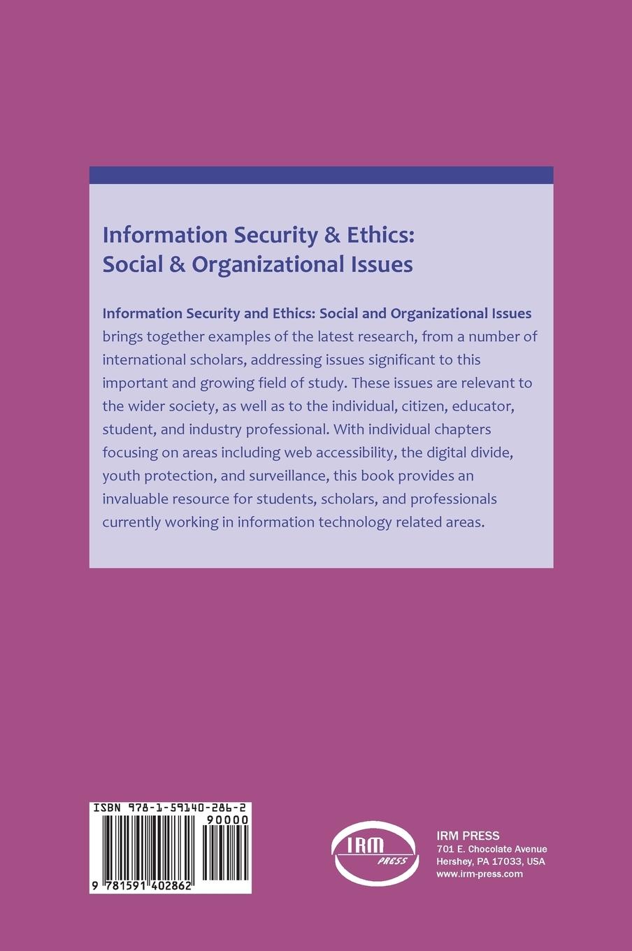 Rückseitencover Information Security and Ethics