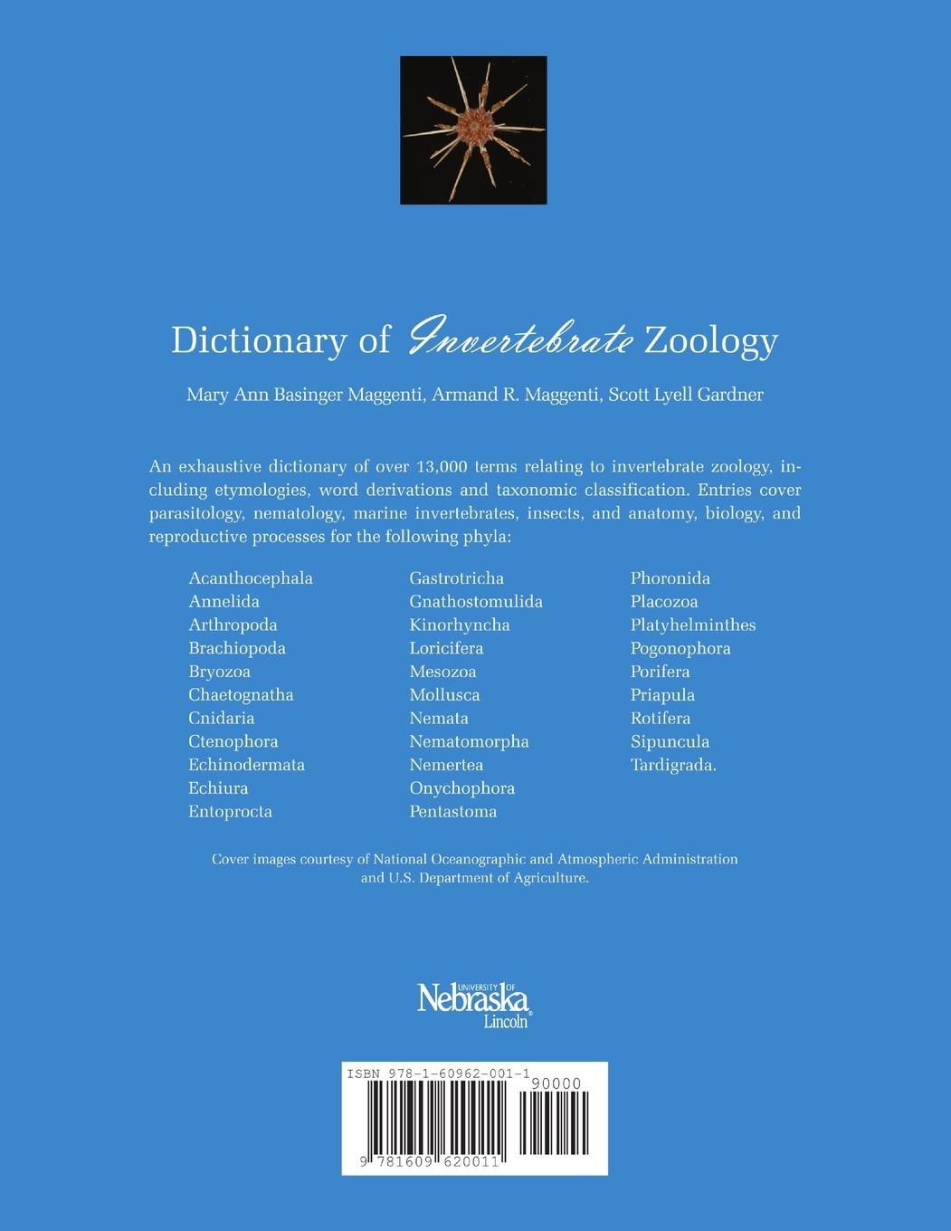 Rückseitencover Dictionary of Invertebrate Zoology --Paperback