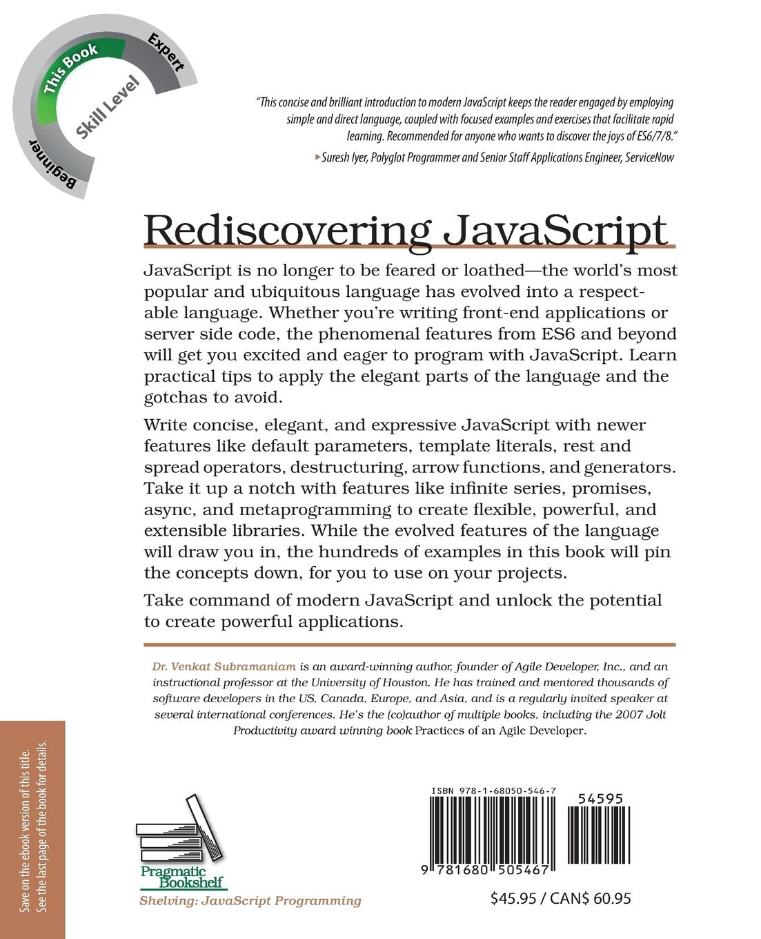 Rückseitencover Rediscovering JavaScript