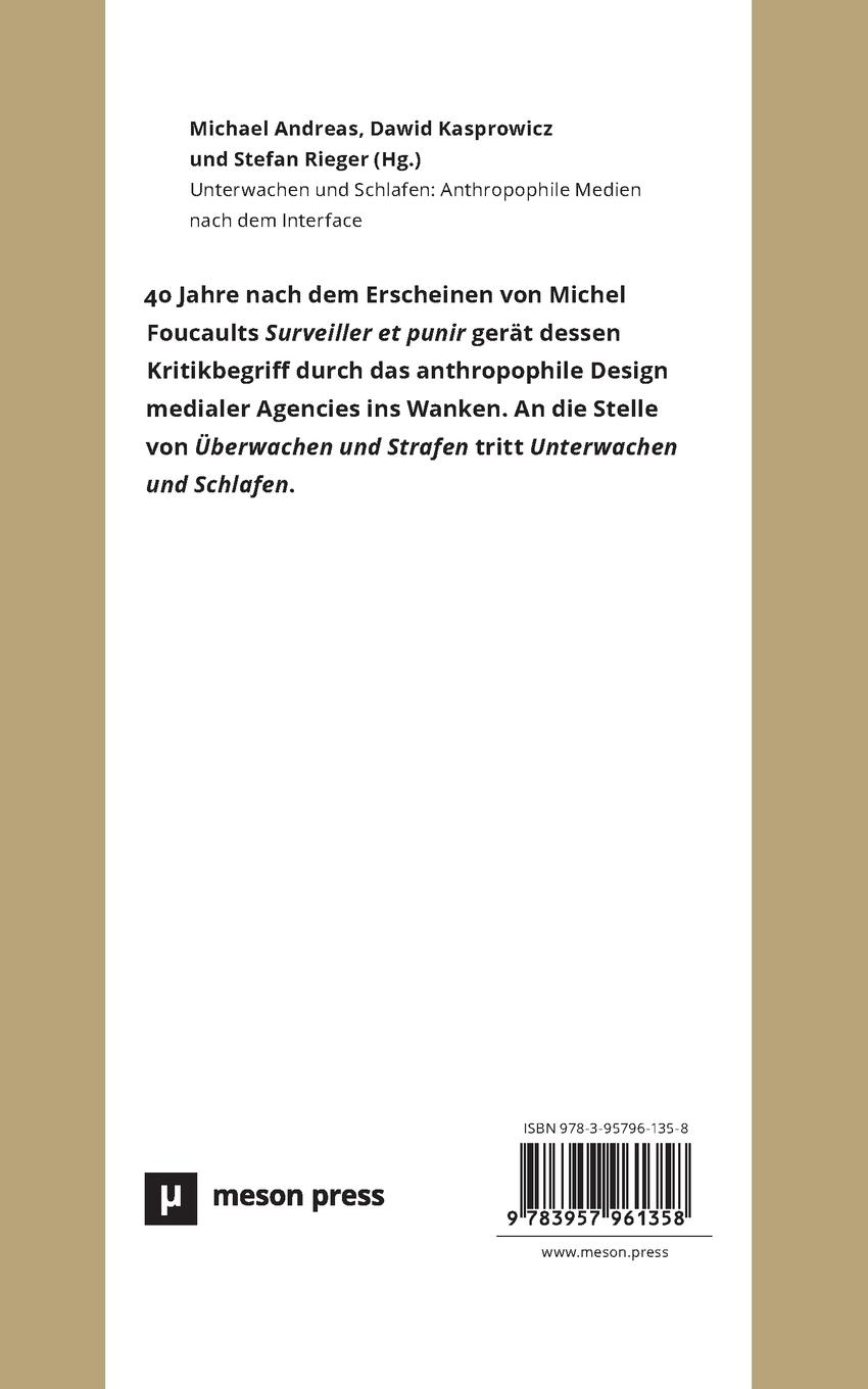Rückseitencover Unterwachen und Schlafen