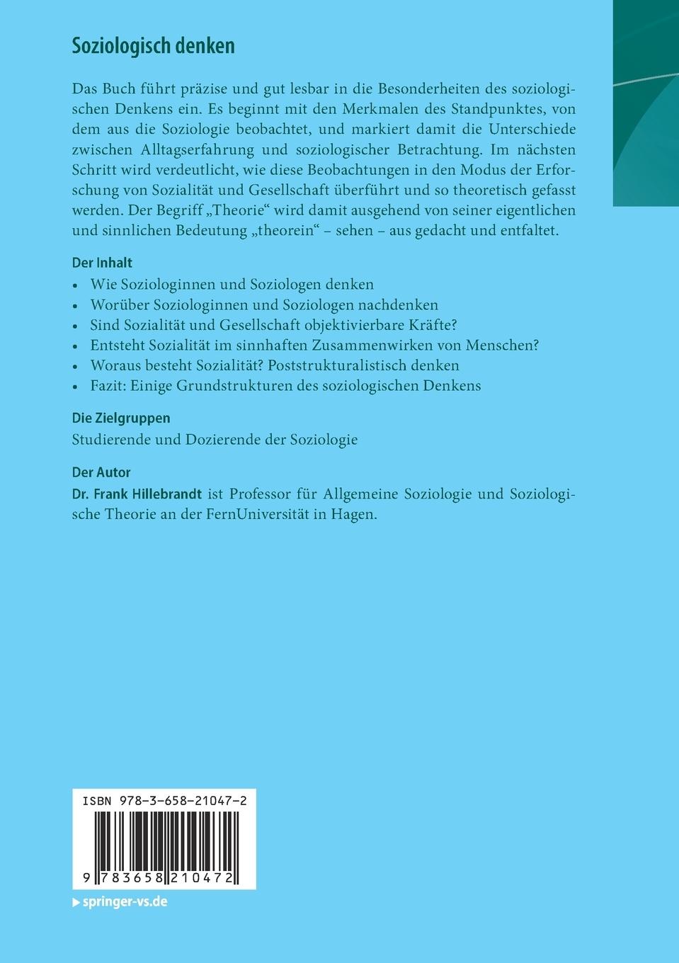 Rückseitencover Soziologisch denken