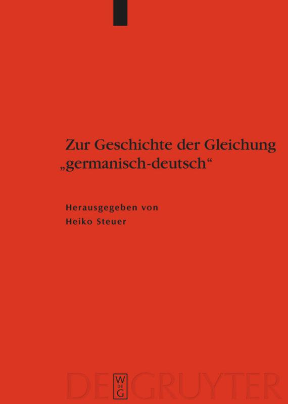Vorderes Coverbild Zur Geschichte der Gleichung "germanisch - deutsch"