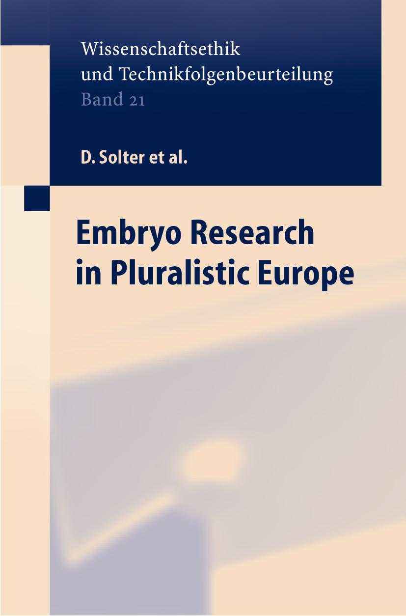 Vorderes Coverbild Embryo Research in Pluralistic Europe