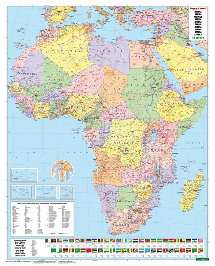 Beispielinhalt (Bild) Afrika, Kontinentkarte 1:8 000 000