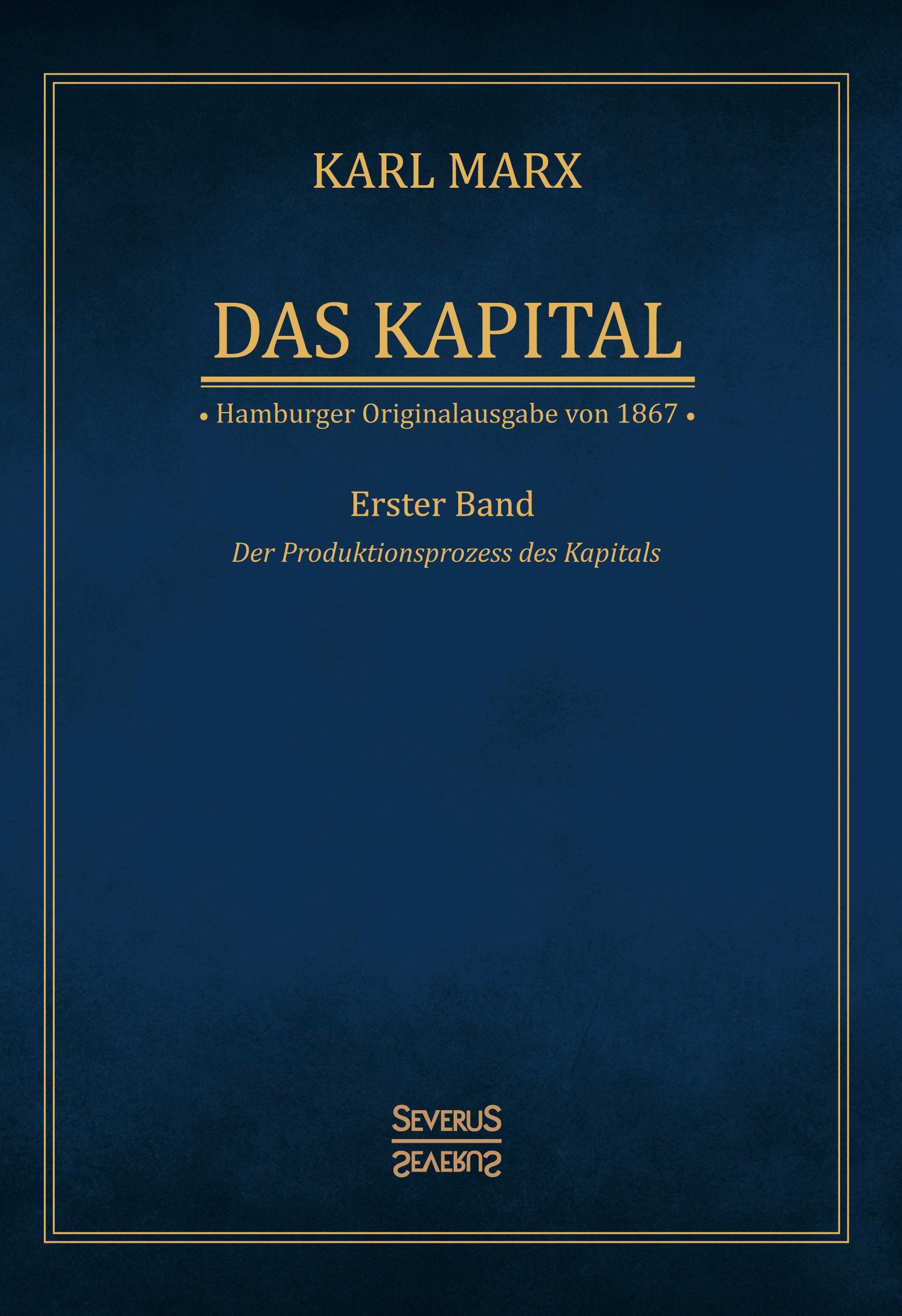 Vorderes Coverbild Das Kapital - Karl Marx. Hamburger Originalausgabe von 1867
