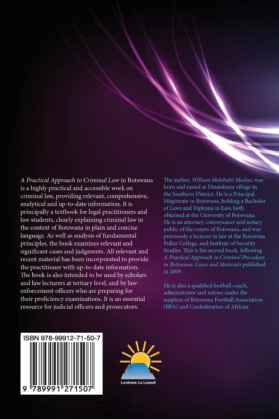 Rückseitencover A Practical Approach to Criminal Law in Botswana