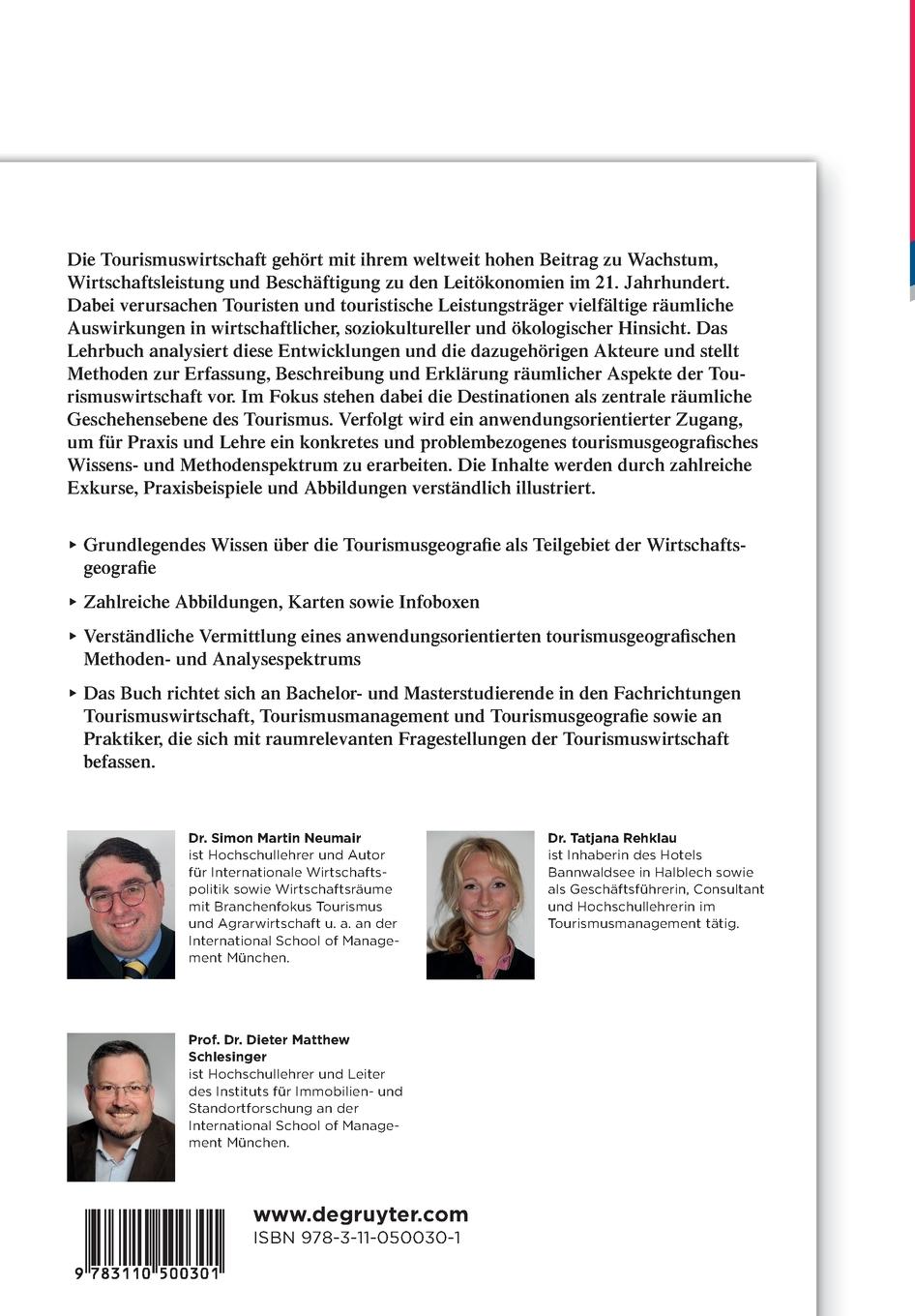Rückseitencover Angewandte Tourismusgeografie
