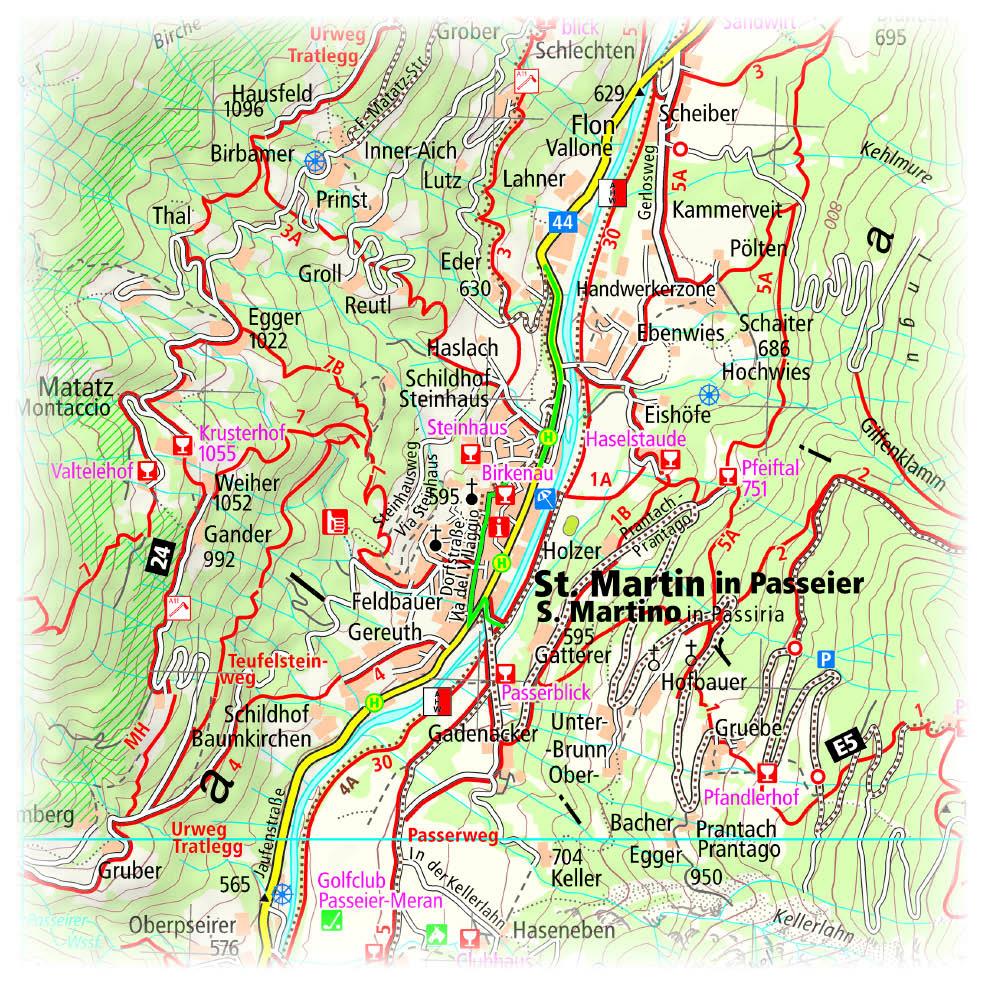 Beispielinhalt (Bild) Meran und Umgebung 1:35 000
