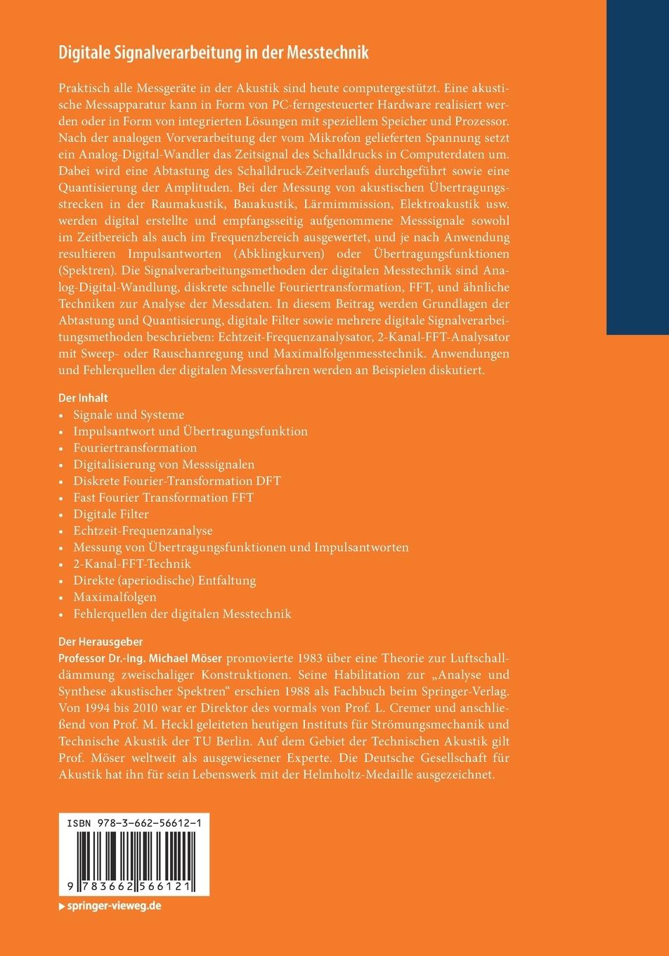Rückseitencover Digitale Signalverarbeitung in der Messtechnik