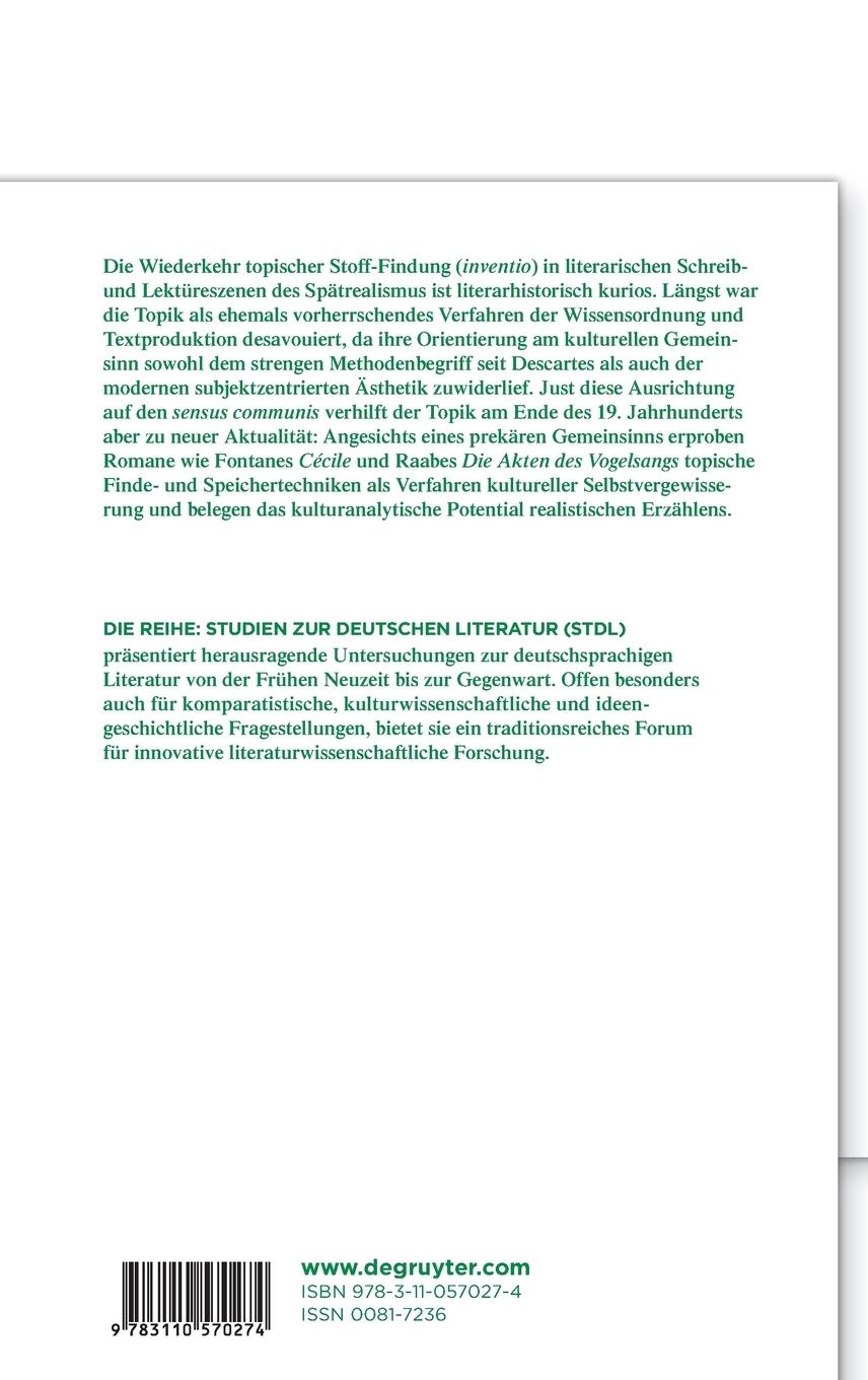 Rückseitencover Topik als Verfahren kultureller Selbstvergewisserung