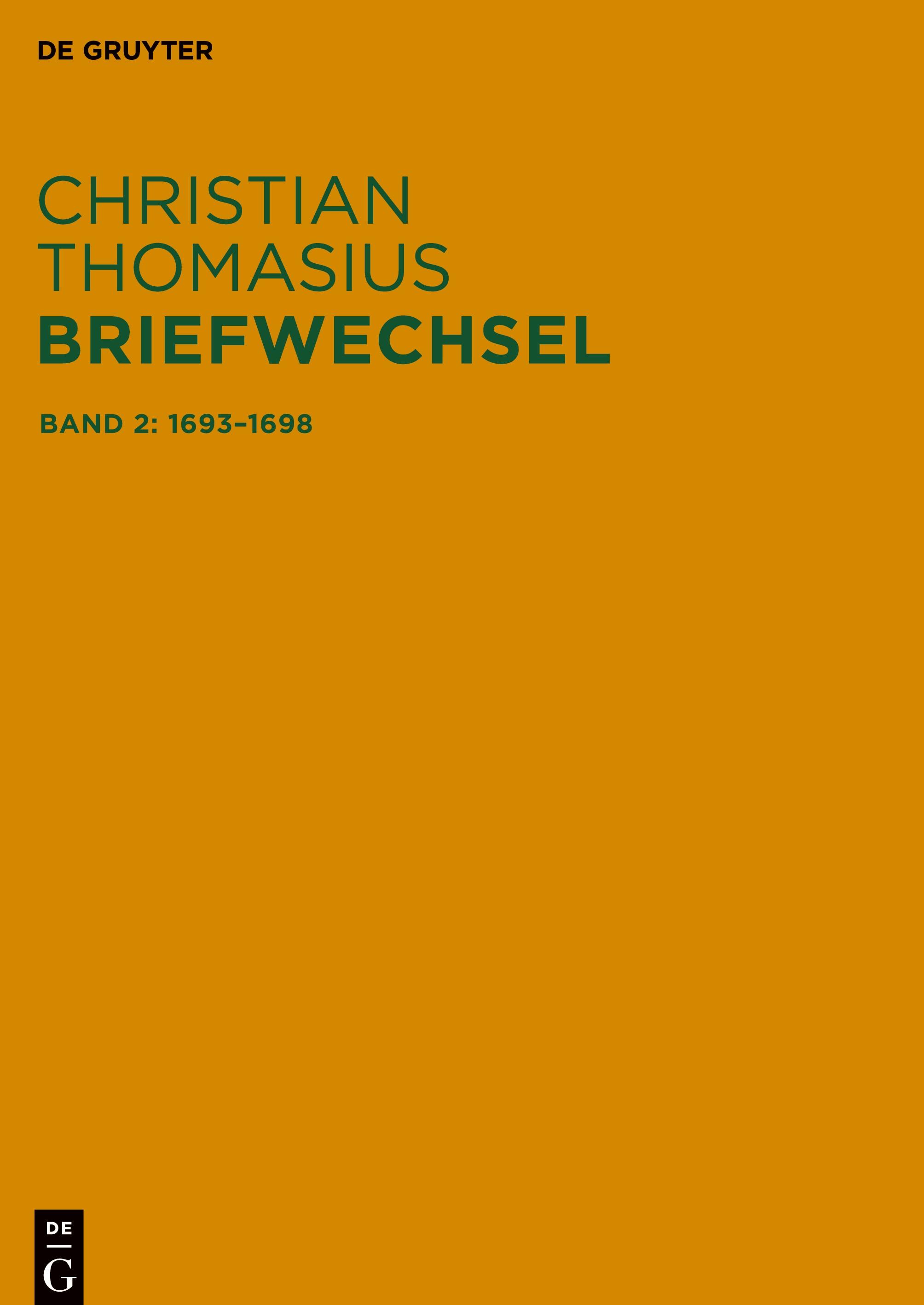 Vorderes Coverbild Briefwechsel, Band 2, Briefe 1693-1698