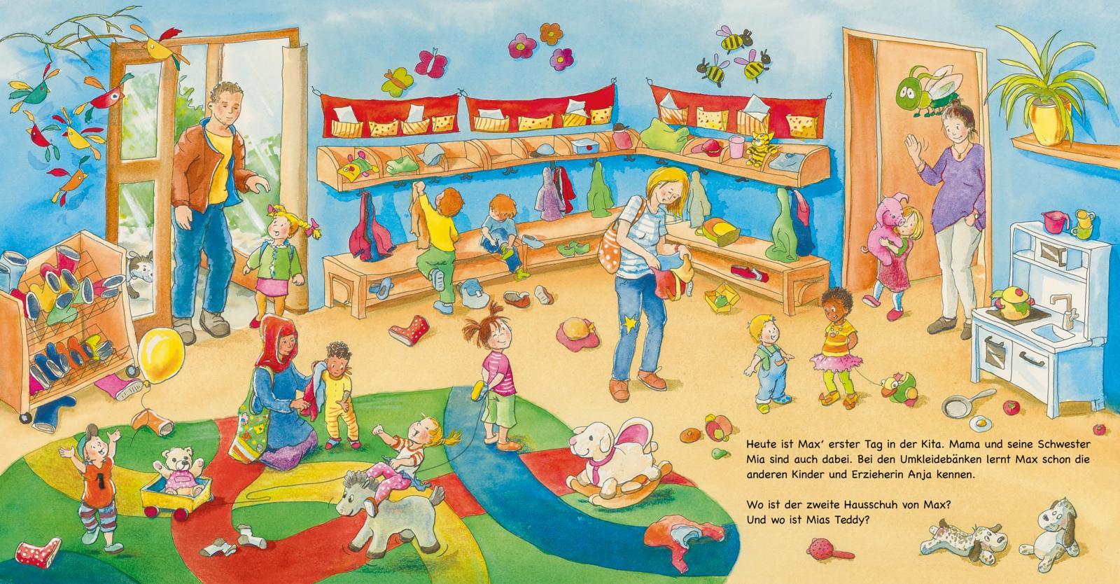 Beispielinhalt (Bild) Mein allererstes Wimmelbuch: Ein Tag in der Kita