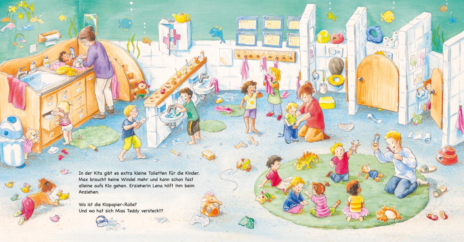 Beispielinhalt (Bild) Mein allererstes Wimmelbuch: Ein Tag in der Kita