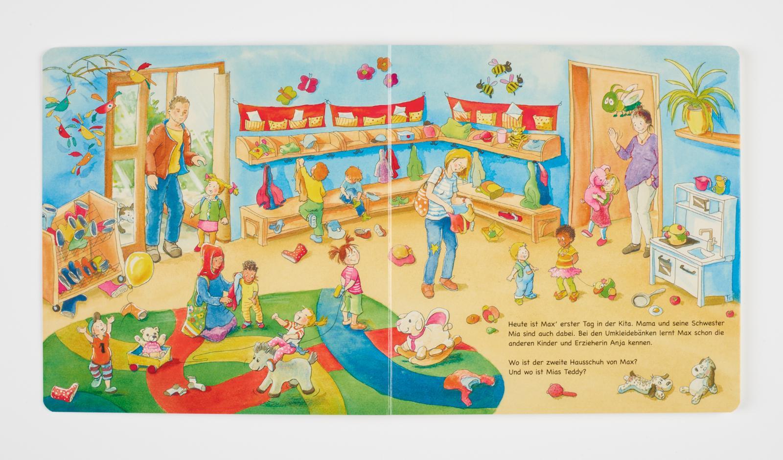 Beispielinhalt (Bild) Mein allererstes Wimmelbuch: Ein Tag in der Kita