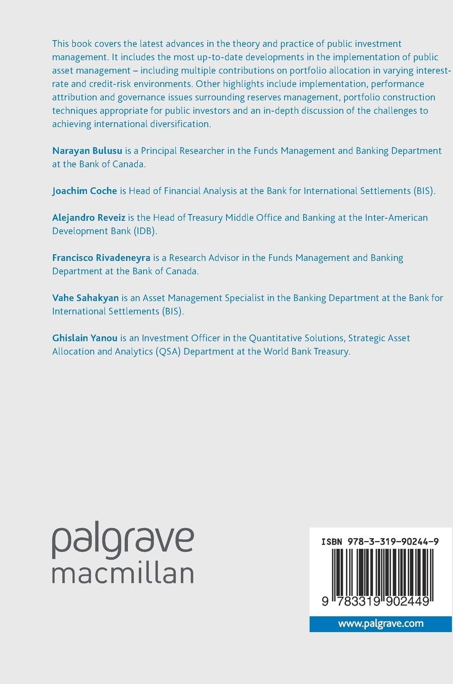 Rückseitencover Advances in the Practice of Public Investment Management