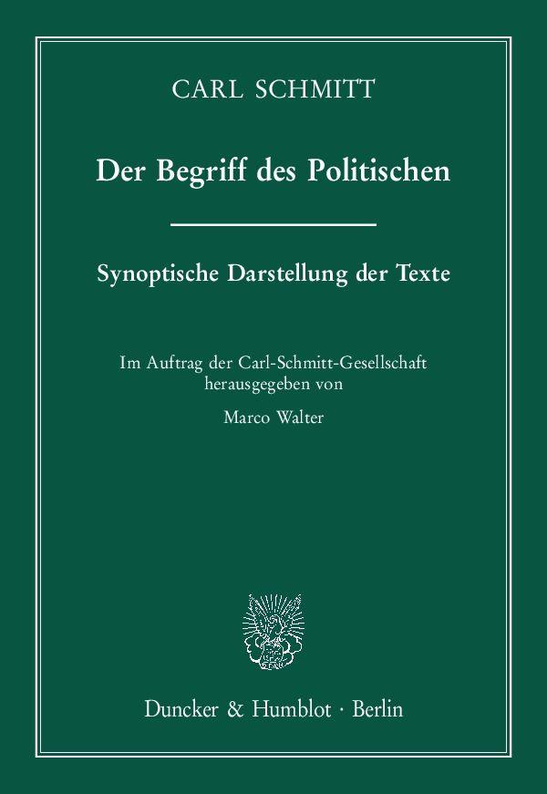 Vorderes Coverbild Der Begriff des Politischen
