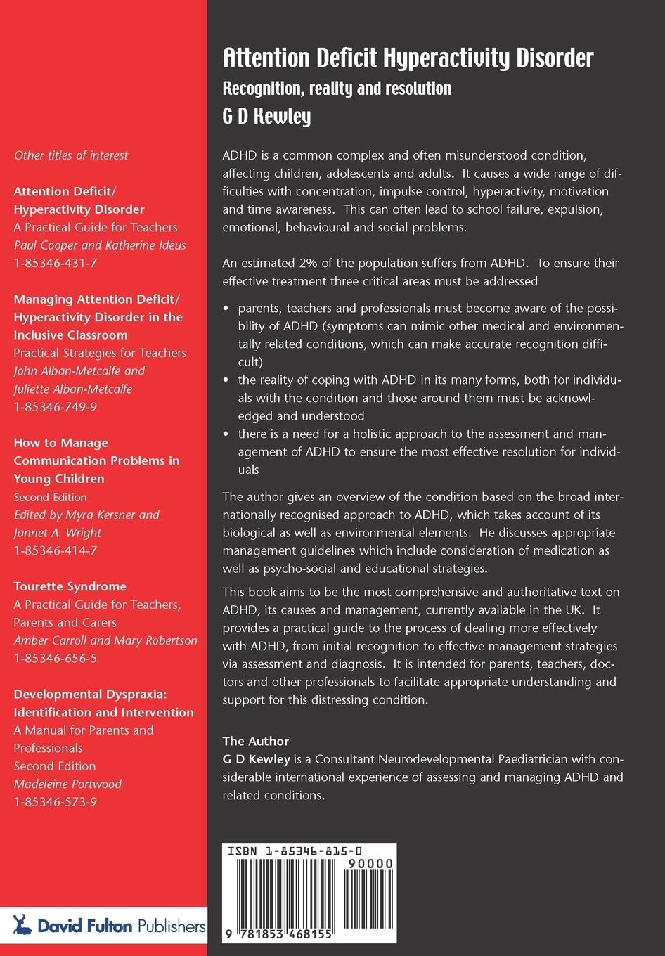 Rückseitencover Attention Deficit Hyperactivity Disorder