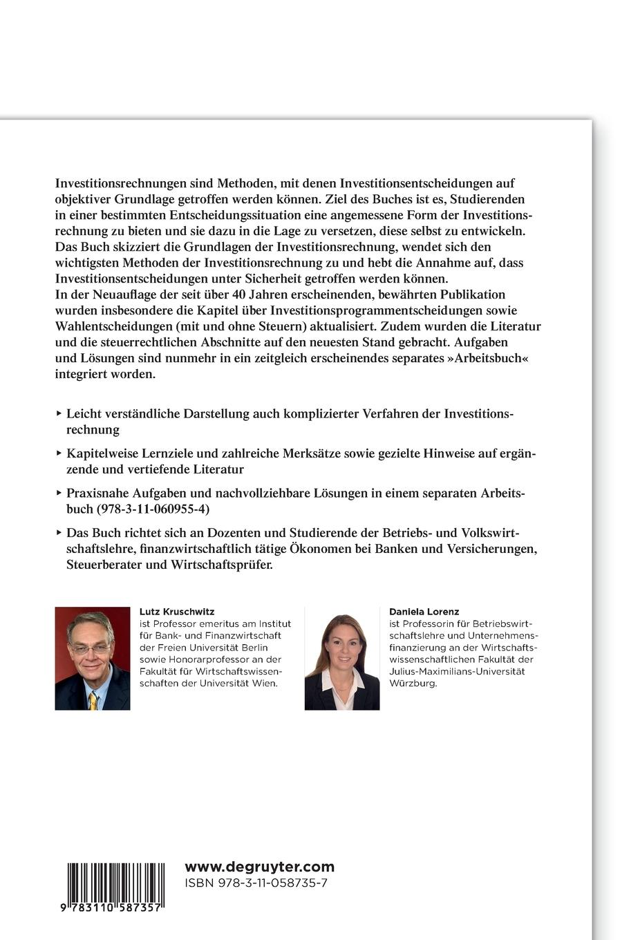 Rückseitencover Investitionsrechnung