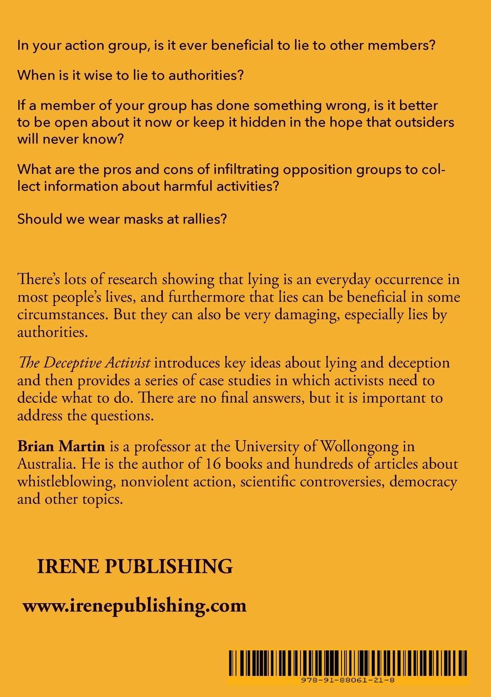 Rückseitencover The deceptive activist