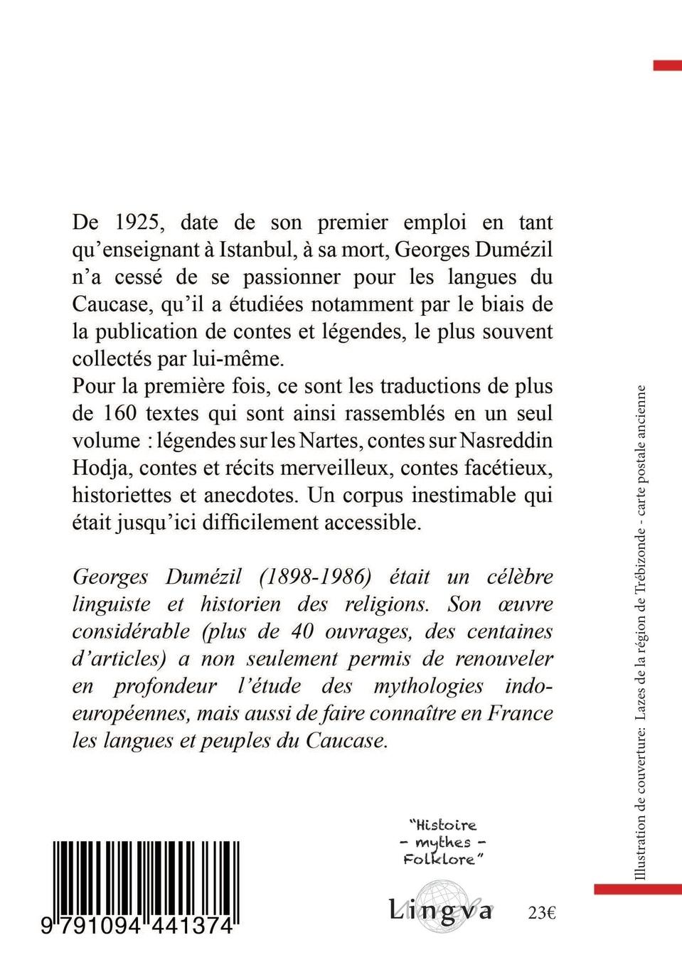 Rückseitencover Contes et légendes des peuples du Caucase 1