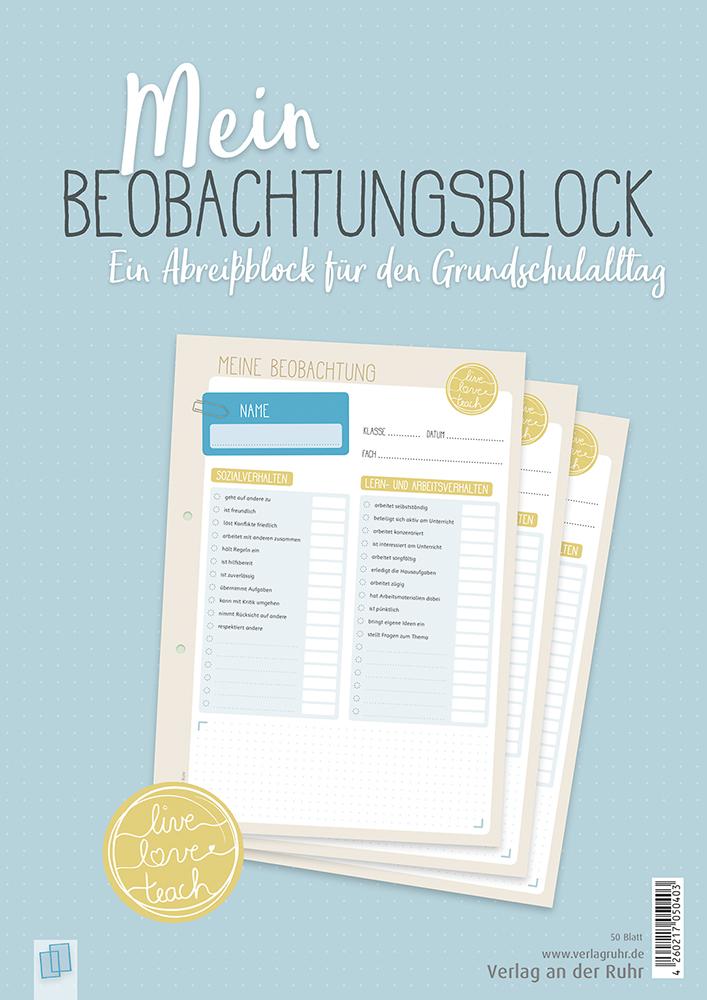Vorderes Coverbild Mein Beobachtungsblock "live-love-teach"