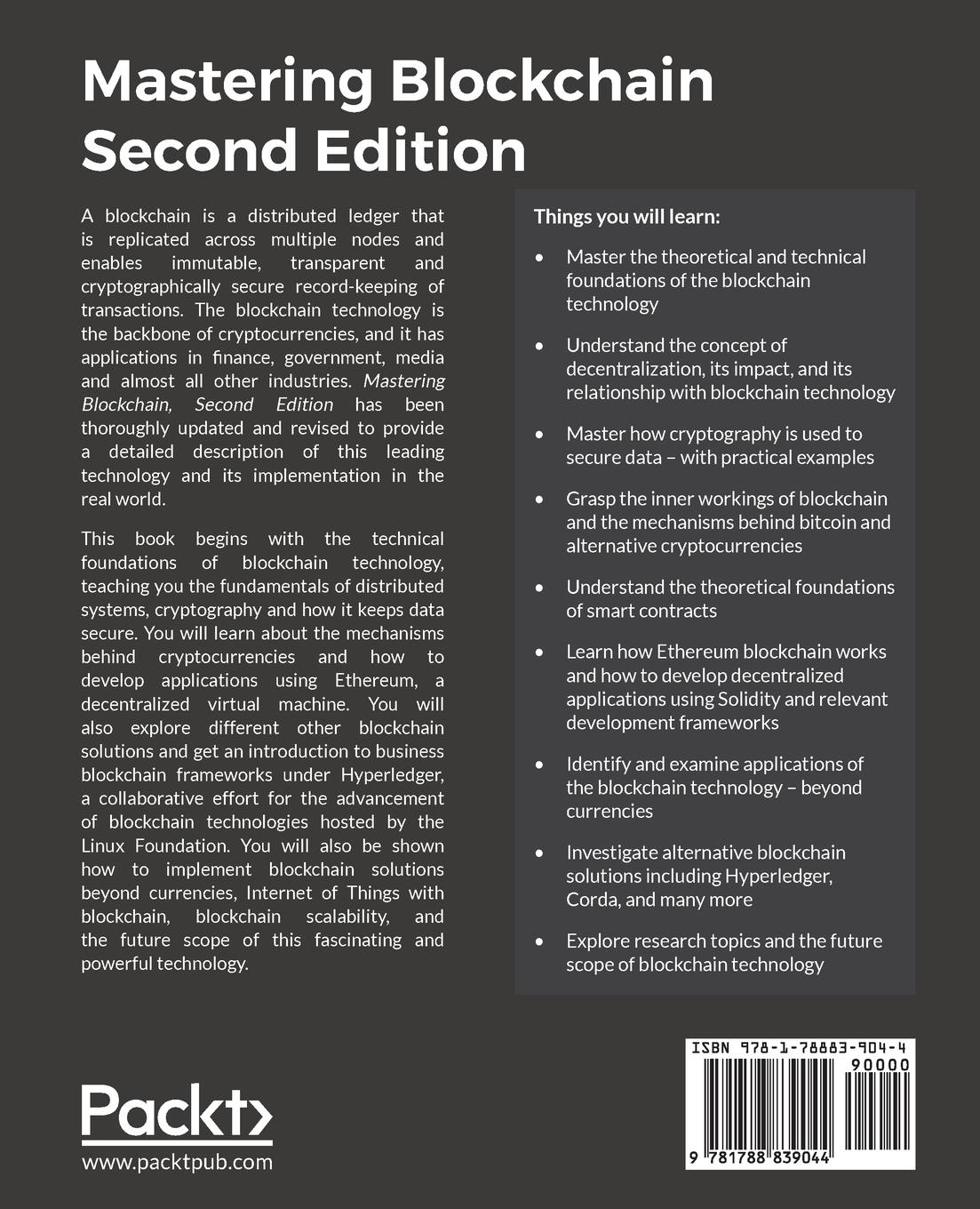 Rückseitencover Mastering Blockchain - Second Edition