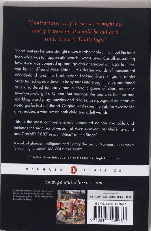 Rückseitencover Alice's Adventures in Wonderland and Through the Looking Glass