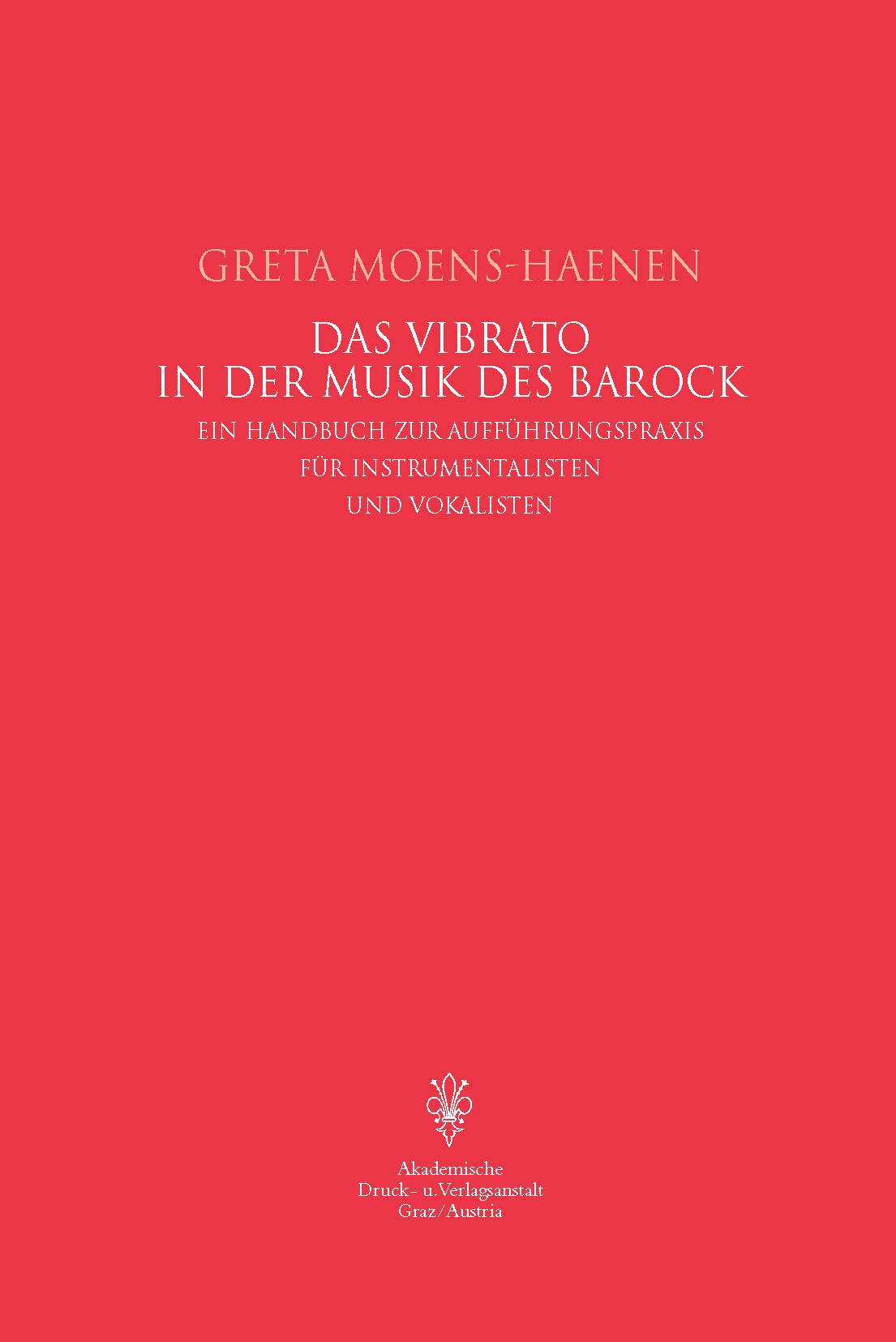 Vorderes Coverbild Das Vibrato in der Musik des Barock