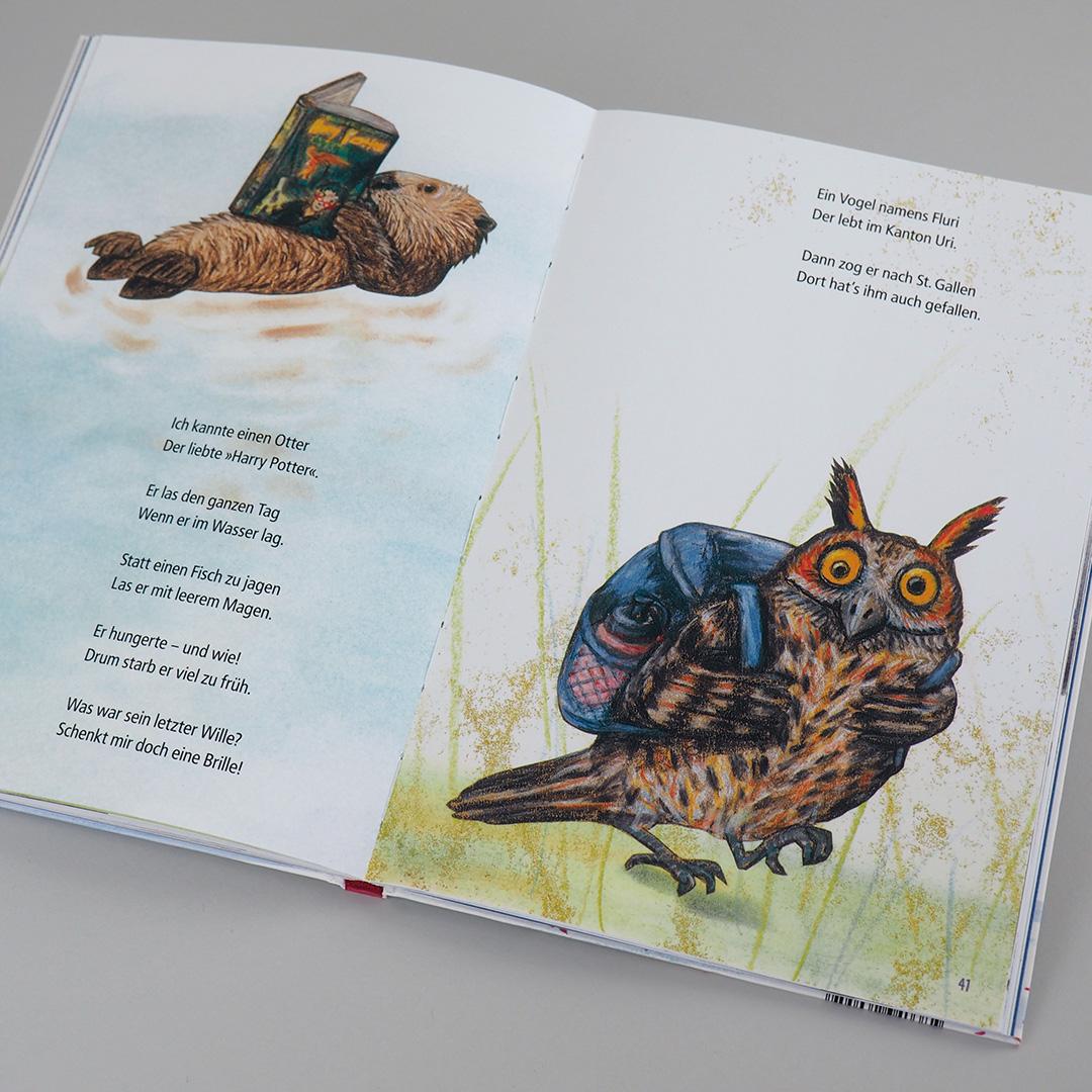 Beispielinhalt (Bild) Am liebsten aß der Hamster Hugo Spaghetti mit Tomatensugo