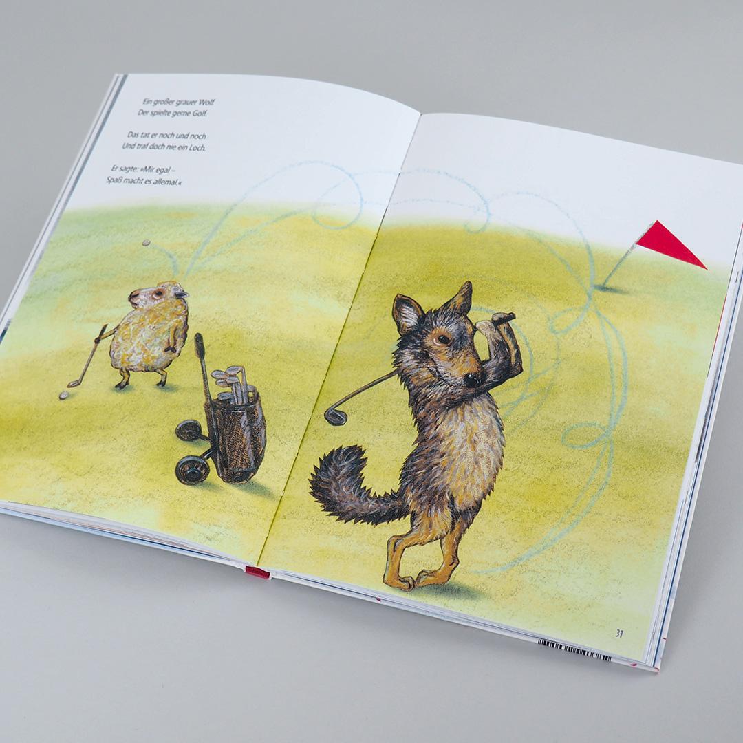 Beispielinhalt (Bild) Am liebsten aß der Hamster Hugo Spaghetti mit Tomatensugo