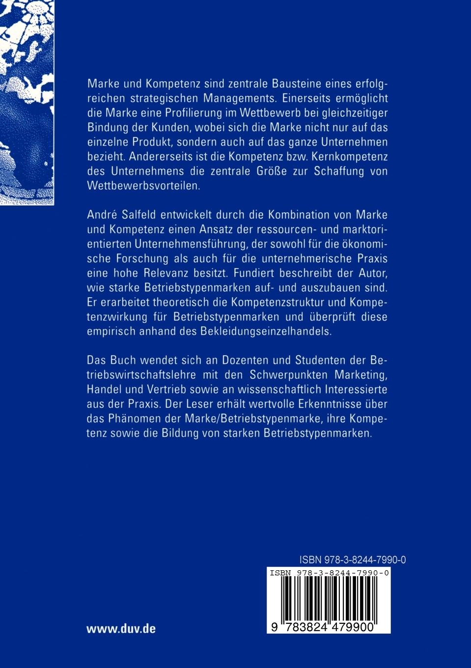 Rückseitencover Kompetenzorientiertes Betriebstypenmarkenmanagement