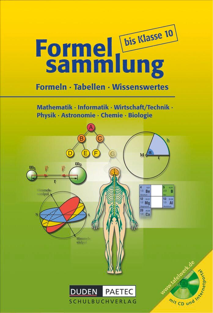 Vorderes Coverbild Formelsammlung bis Klasse 10 mit CD-ROM