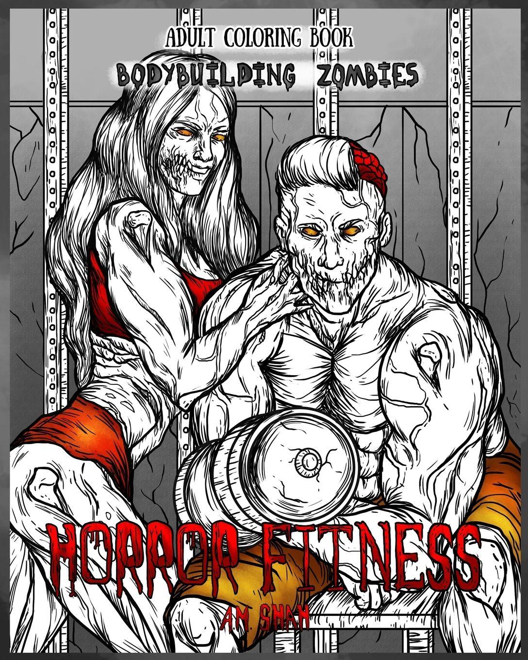 Vorderes Coverbild Adult Coloring Book Horror Fitness