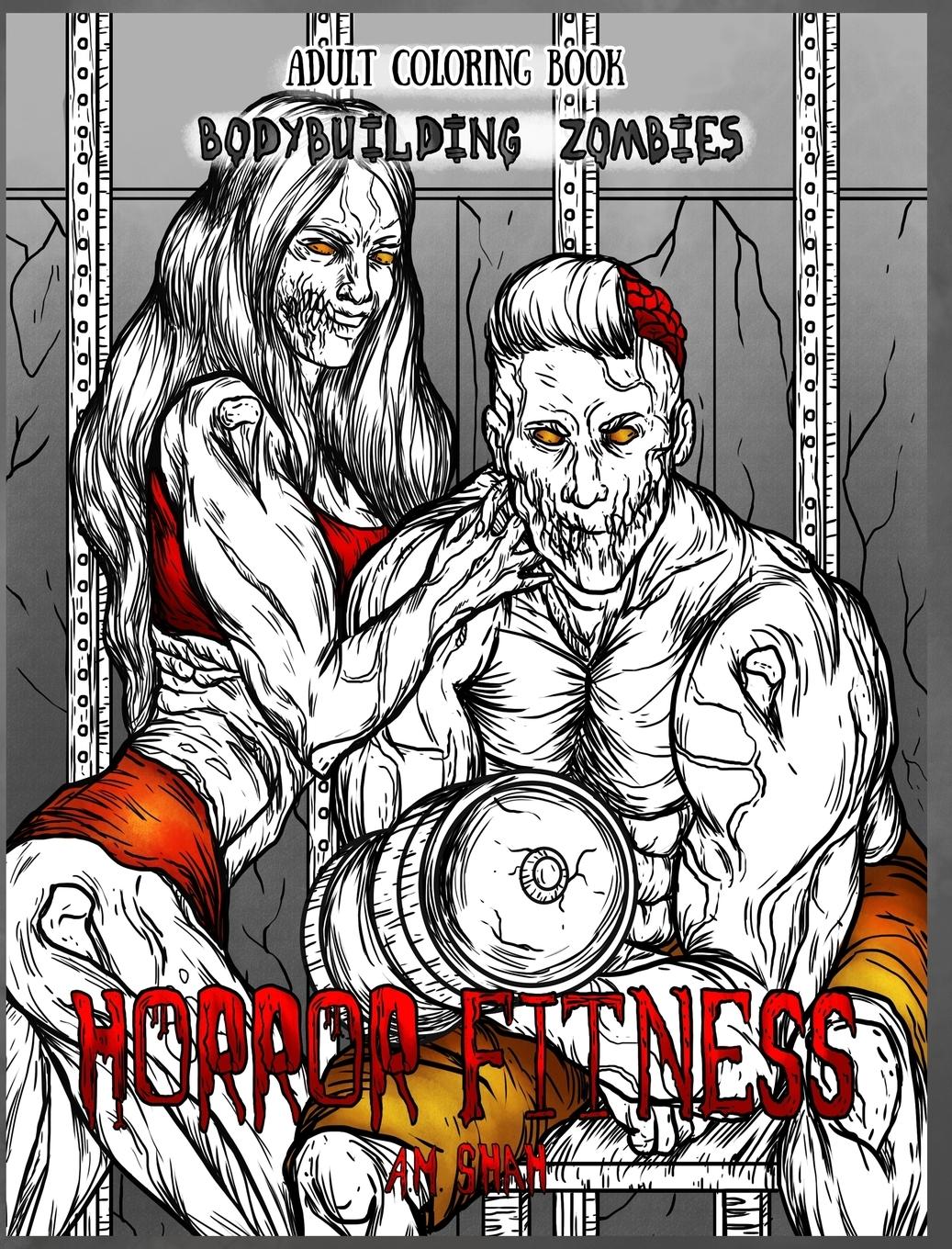 Vorderes Coverbild Adult Coloring Book Horror Fitness