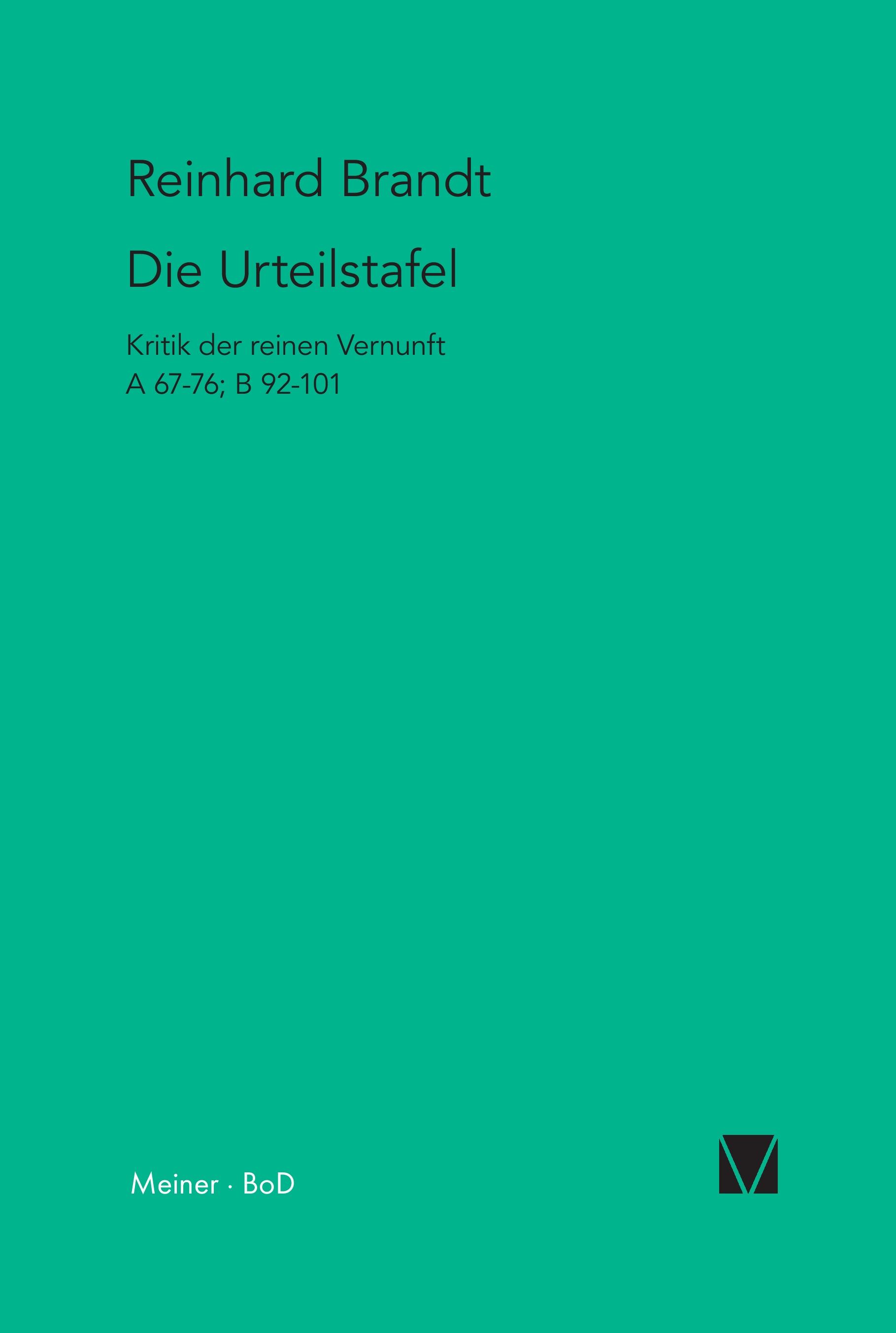 Vorderes Coverbild Die Urteilstafel
