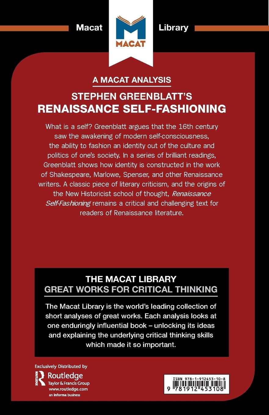 Rückseitencover An Analysis of Stephen Greenblatt's Renaissance Self-Fashioning